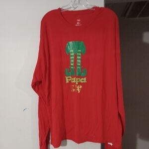 Hanes men's red long sleeve Papa Elf tee shirt.  Size 2XL